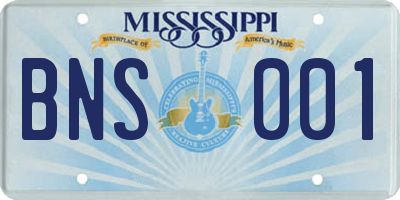 MS license plate BNS001