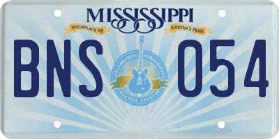 MS license plate BNS054