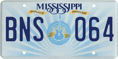MS license plate BNS064