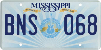 MS license plate BNS068