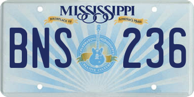 MS license plate BNS236