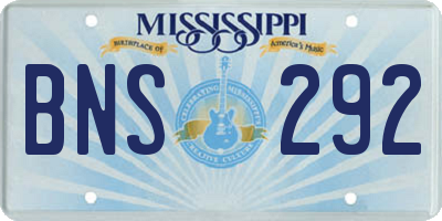 MS license plate BNS292