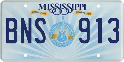 MS license plate BNS913