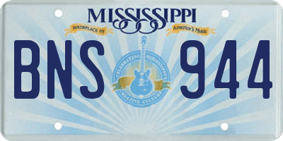 MS license plate BNS944
