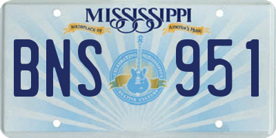 MS license plate BNS951