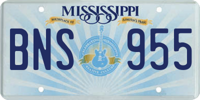 MS license plate BNS955