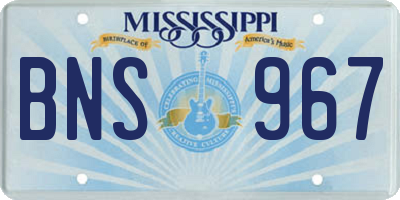 MS license plate BNS967
