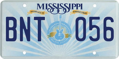 MS license plate BNT056