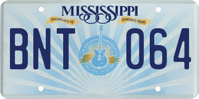 MS license plate BNT064