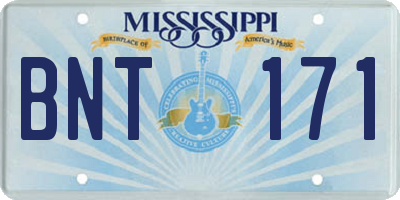 MS license plate BNT171