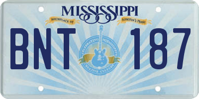MS license plate BNT187