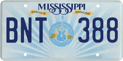 MS license plate BNT388