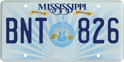 MS license plate BNT826