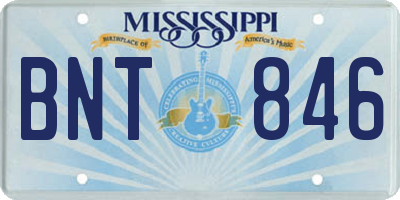 MS license plate BNT846