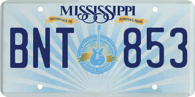 MS license plate BNT853