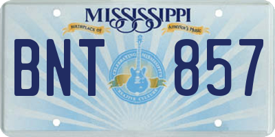 MS license plate BNT857