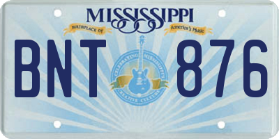 MS license plate BNT876