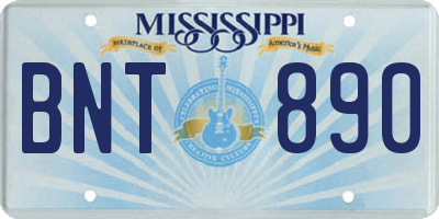 MS license plate BNT890