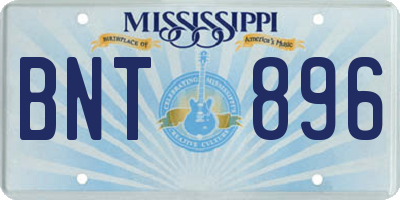 MS license plate BNT896