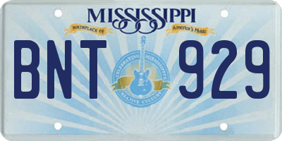 MS license plate BNT929