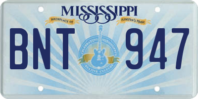 MS license plate BNT947