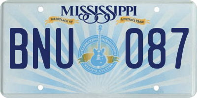 MS license plate BNU087