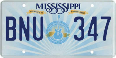 MS license plate BNU347