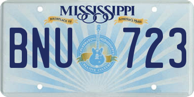 MS license plate BNU723