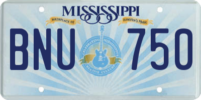 MS license plate BNU750