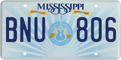 MS license plate BNU806