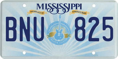 MS license plate BNU825