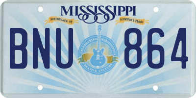MS license plate BNU864