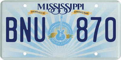 MS license plate BNU870