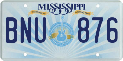 MS license plate BNU876