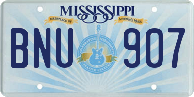 MS license plate BNU907