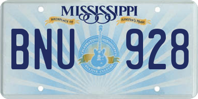 MS license plate BNU928