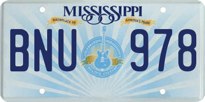 MS license plate BNU978