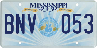 MS license plate BNV053