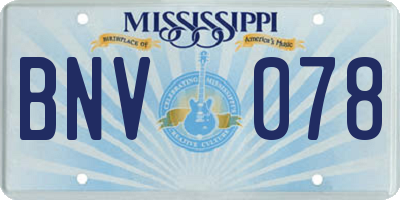 MS license plate BNV078