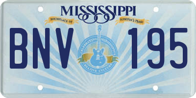 MS license plate BNV195