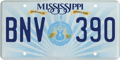 MS license plate BNV390