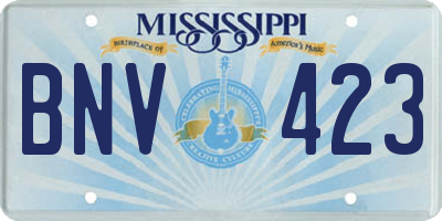 MS license plate BNV423