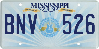 MS license plate BNV526