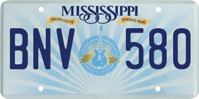MS license plate BNV580