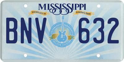 MS license plate BNV632