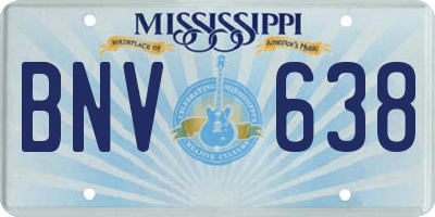 MS license plate BNV638