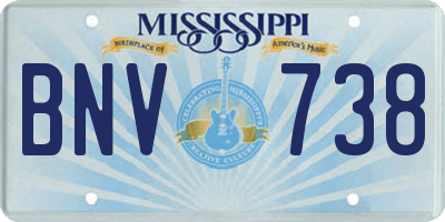 MS license plate BNV738
