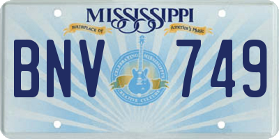 MS license plate BNV749