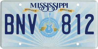 MS license plate BNV812