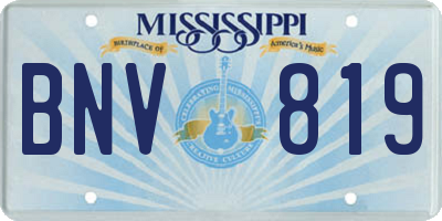 MS license plate BNV819